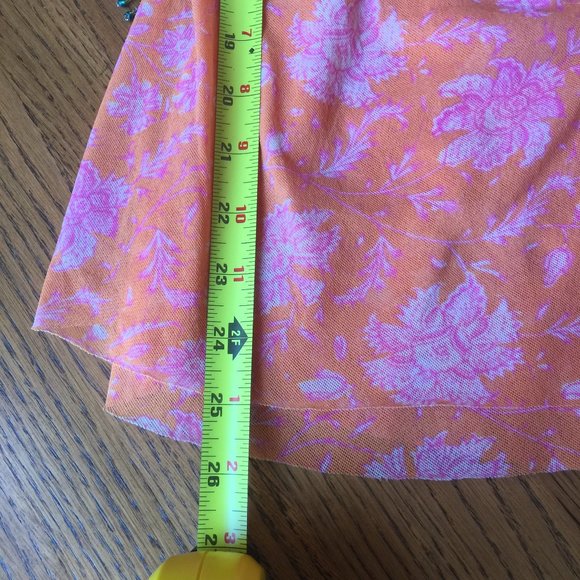 Piper & Sparrow raw hem mesh wrap top XS sleeveless apricot orange - Picture 10 of 13